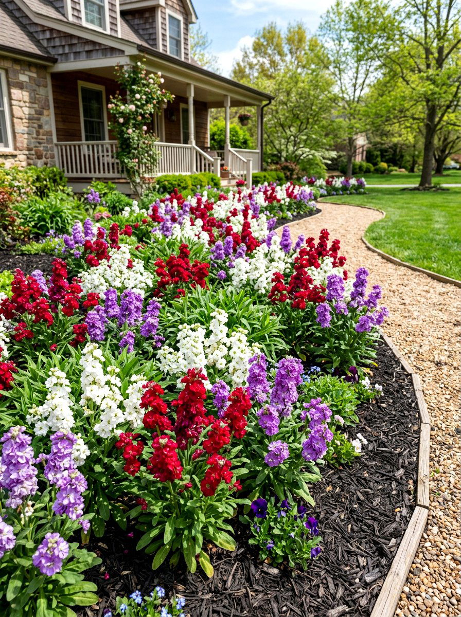 Mixed stock flower bed - 25 Spring Stock Flower Ideas