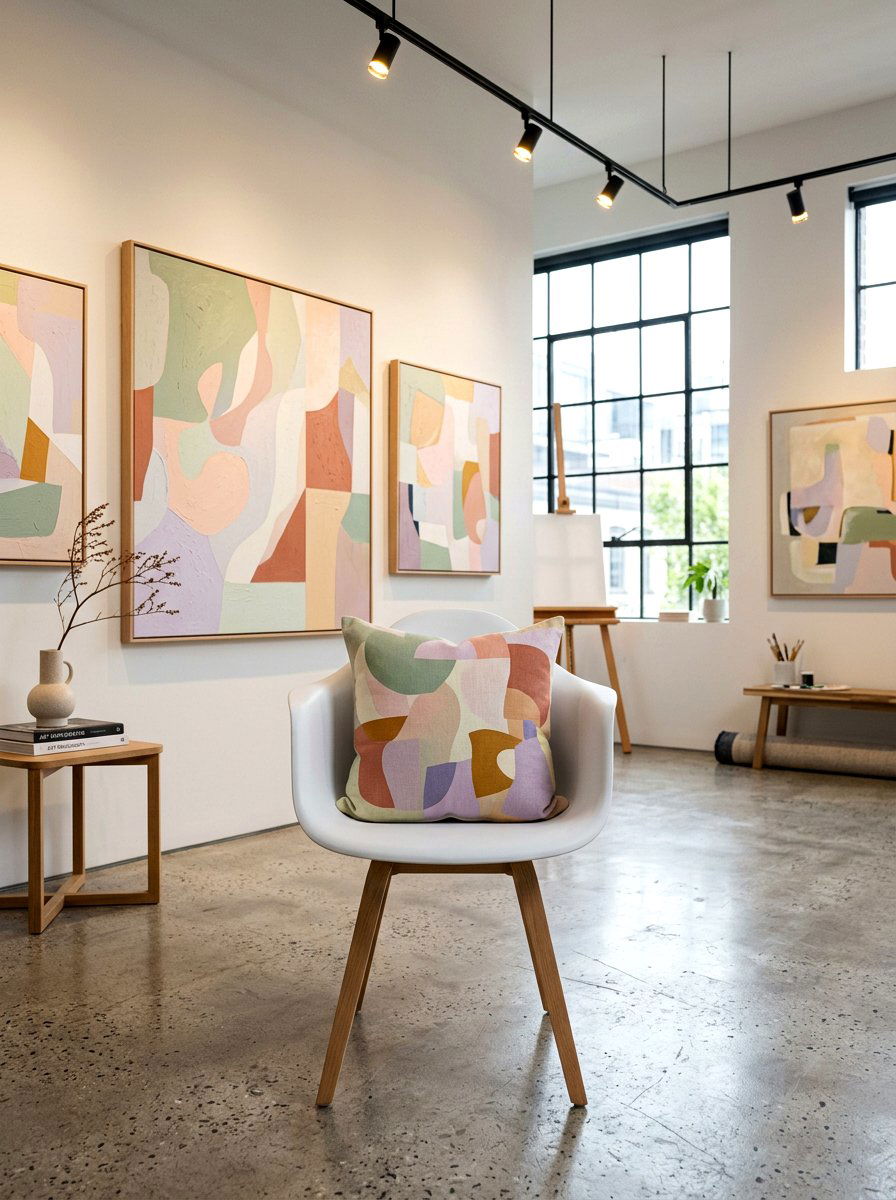 Modern Abstract Pastel Pillow - 25 Spring Patterned Pillow Ideas