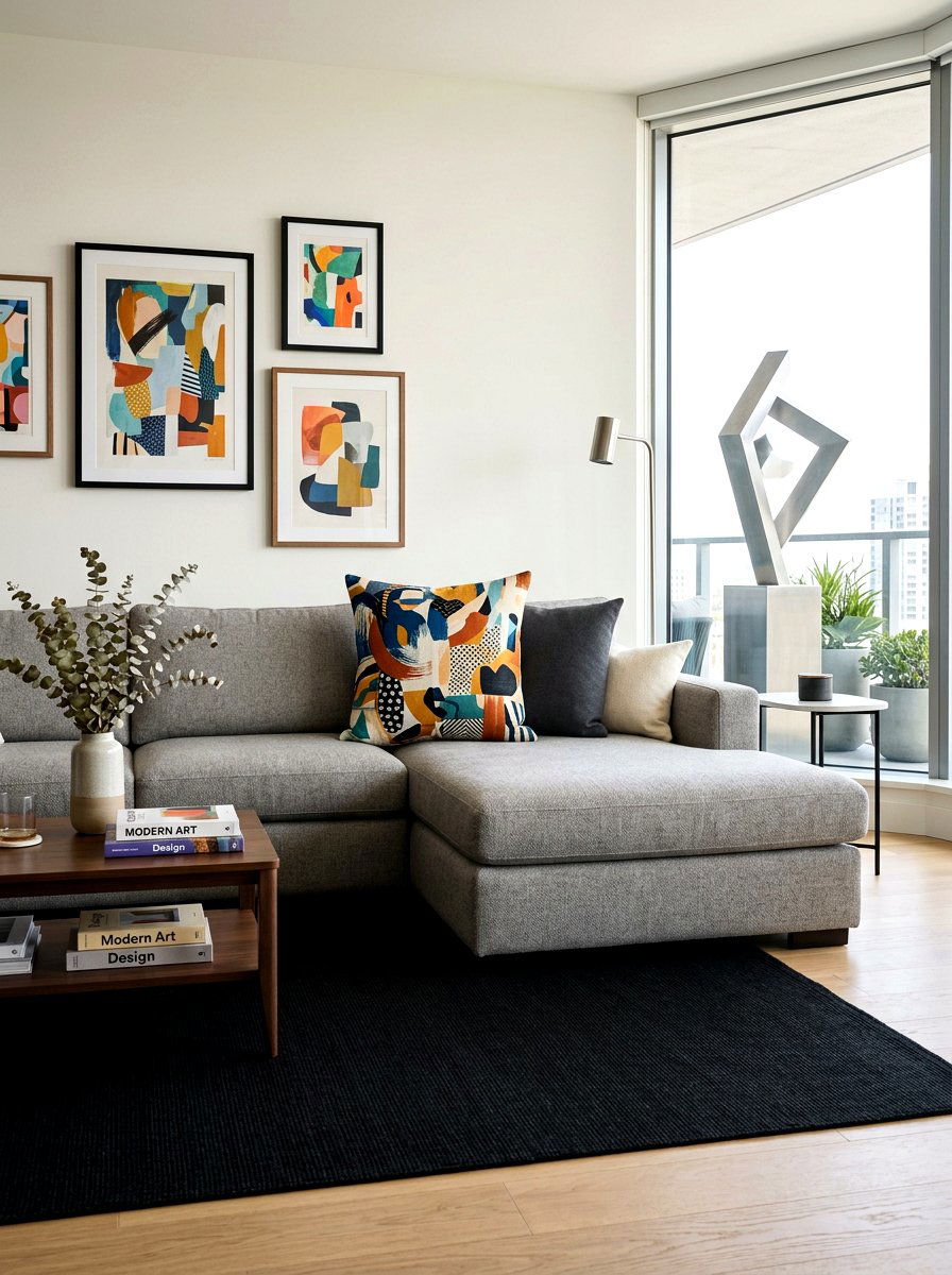 Modern Abstract Pillow - 25 Spring Porch Pillow Ideas