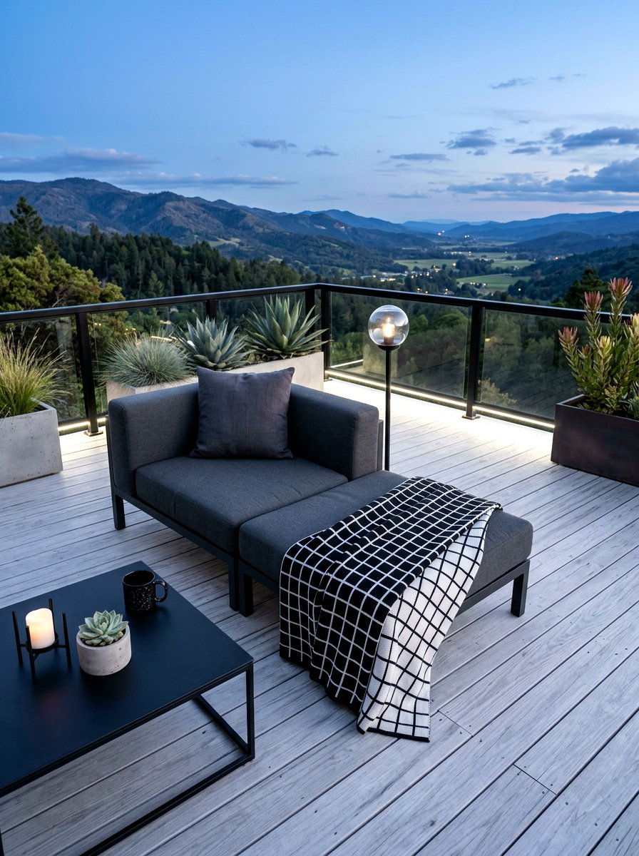 Modern Black And White Grid Blanket - 25 Spring Outdoor Throw Ideas