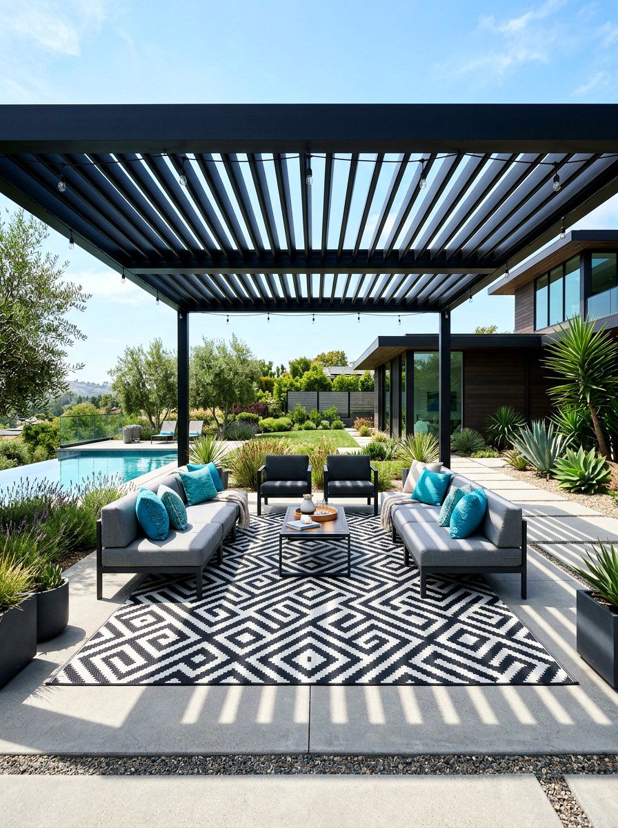 Modern Black And White Outdoor Rug - 25 Spring Outdoor Rug Ideas