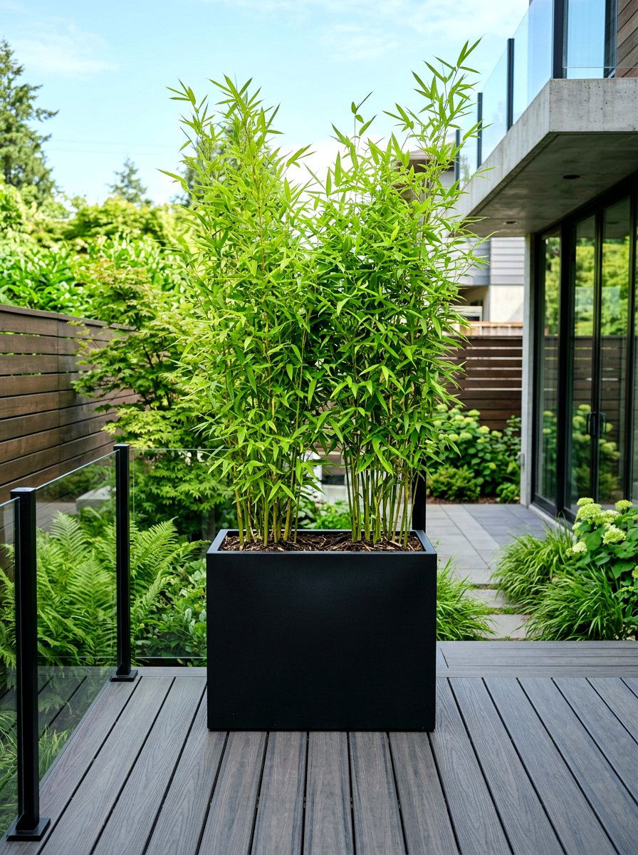 Modern Black Planter - 25 Spring Deck Planter Ideas