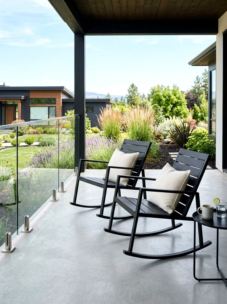 Modern Black Rockers - 25 Spring Porch Rocker Decor Ideas