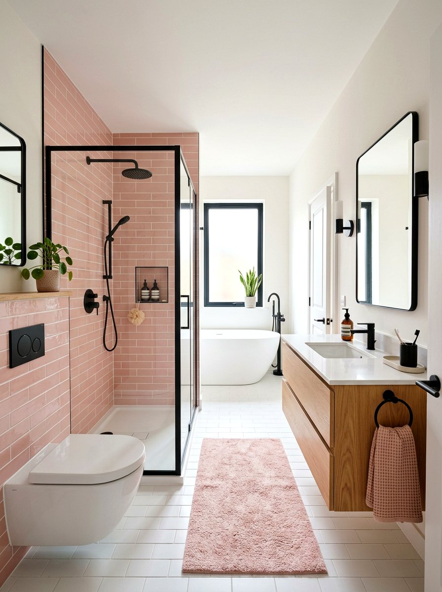 Modern Blush Bathroom - 25 Spring Blush Pink Decor Ideas
