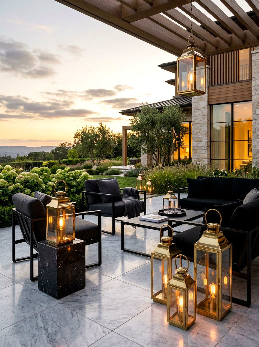 Modern Brass Lanterns - 25 Spring Outdoor Lantern Ideas
