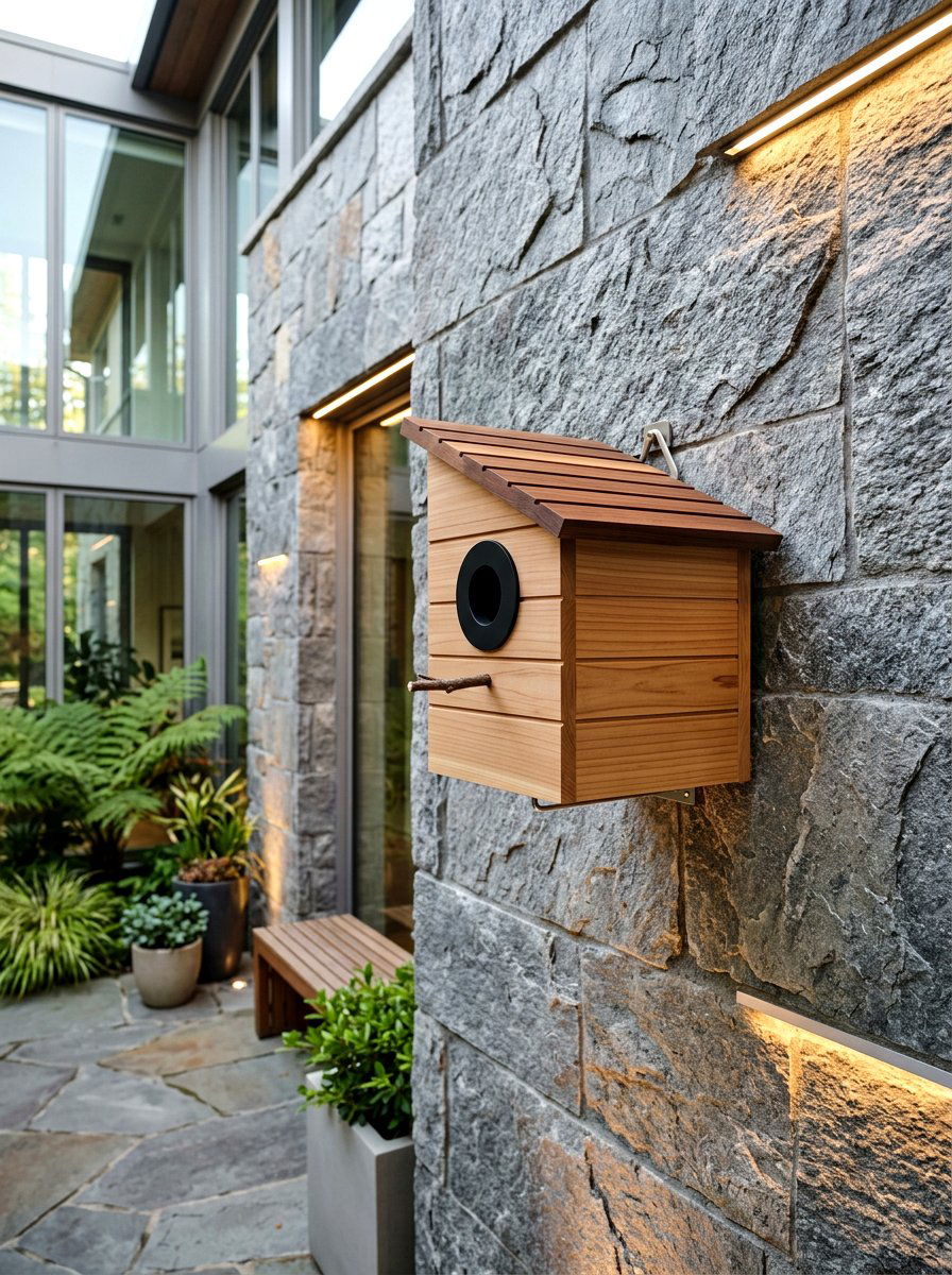 Modern Cedar Birdhouse - 25 Spring DIY Birdhouse Ideas