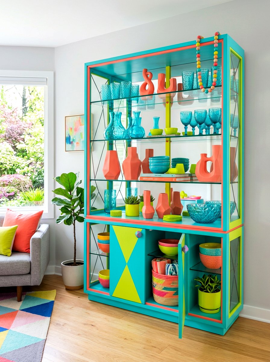 Modern Colorful Spring Hutch - 25 Spring Hutch Decor Ideas