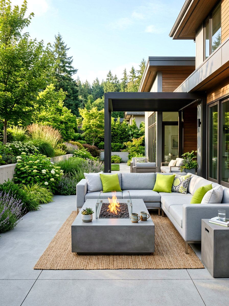 Modern Concrete Fire Pit Table - 25 Spring Fire Pit Area Decor Ideas