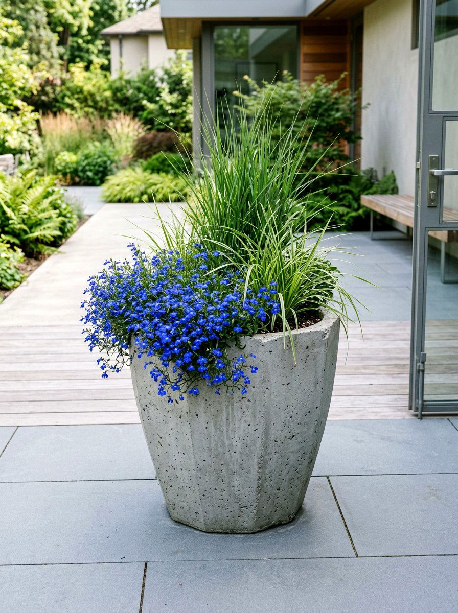 Modern Concrete Outdoor Pot - 25 Spring Planter Decorating Ideas