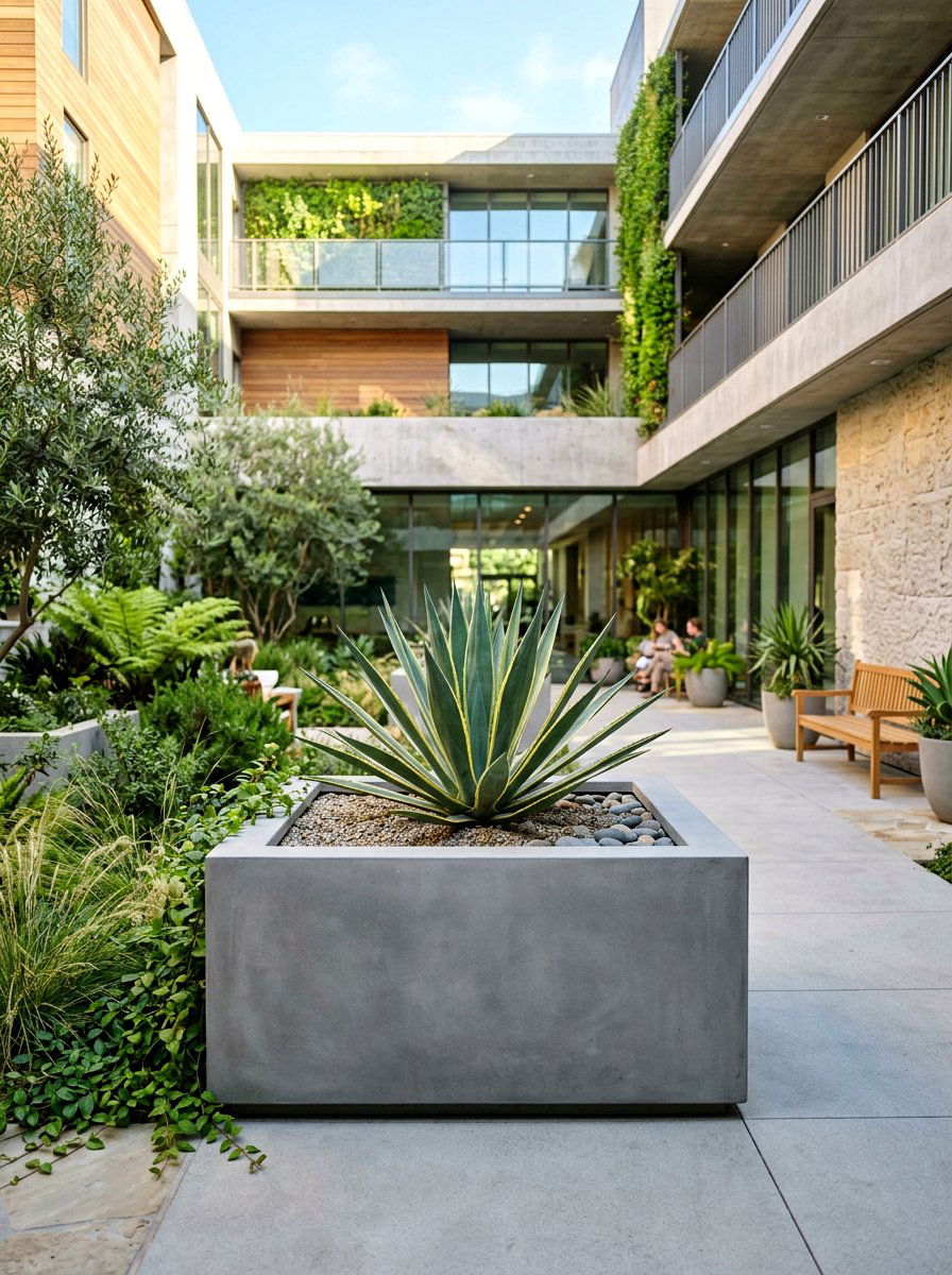 Modern Concrete Planter - 25 Spring Concrete Planter Ideas