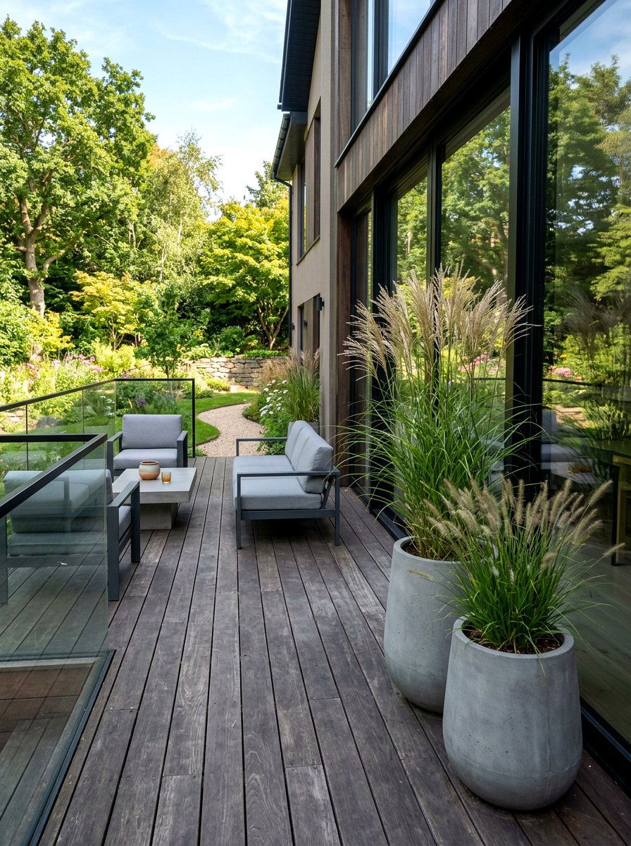 Modern Concrete Planter - 25 Deck Spring Decor Ideas