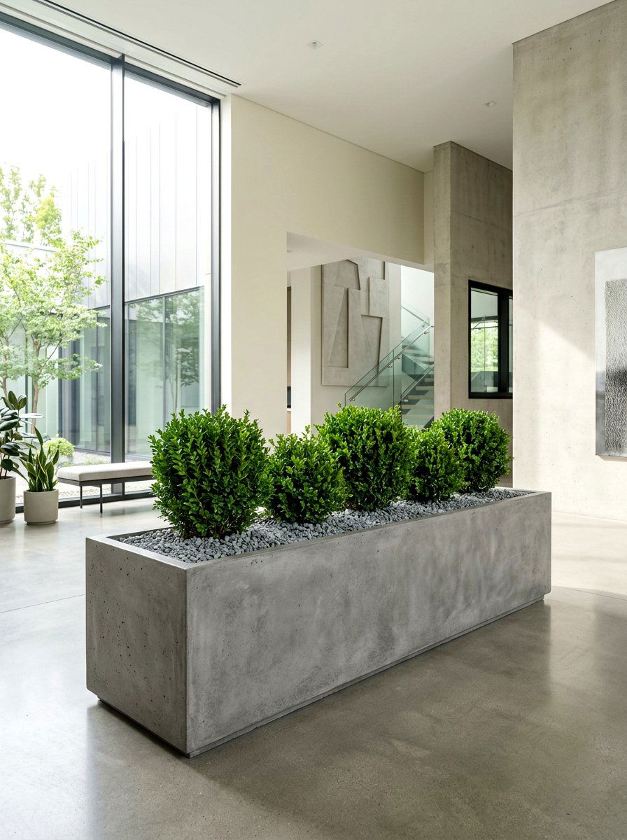 Modern Concrete Rectangular Planter - 25 Spring Planter Box Ideas