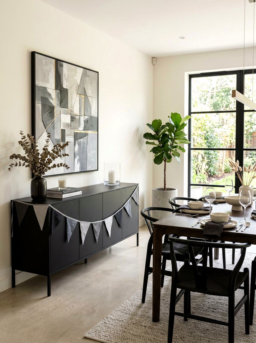 Modern Dining Area Bunting - 25 Spring Fabric Bunting Ideas