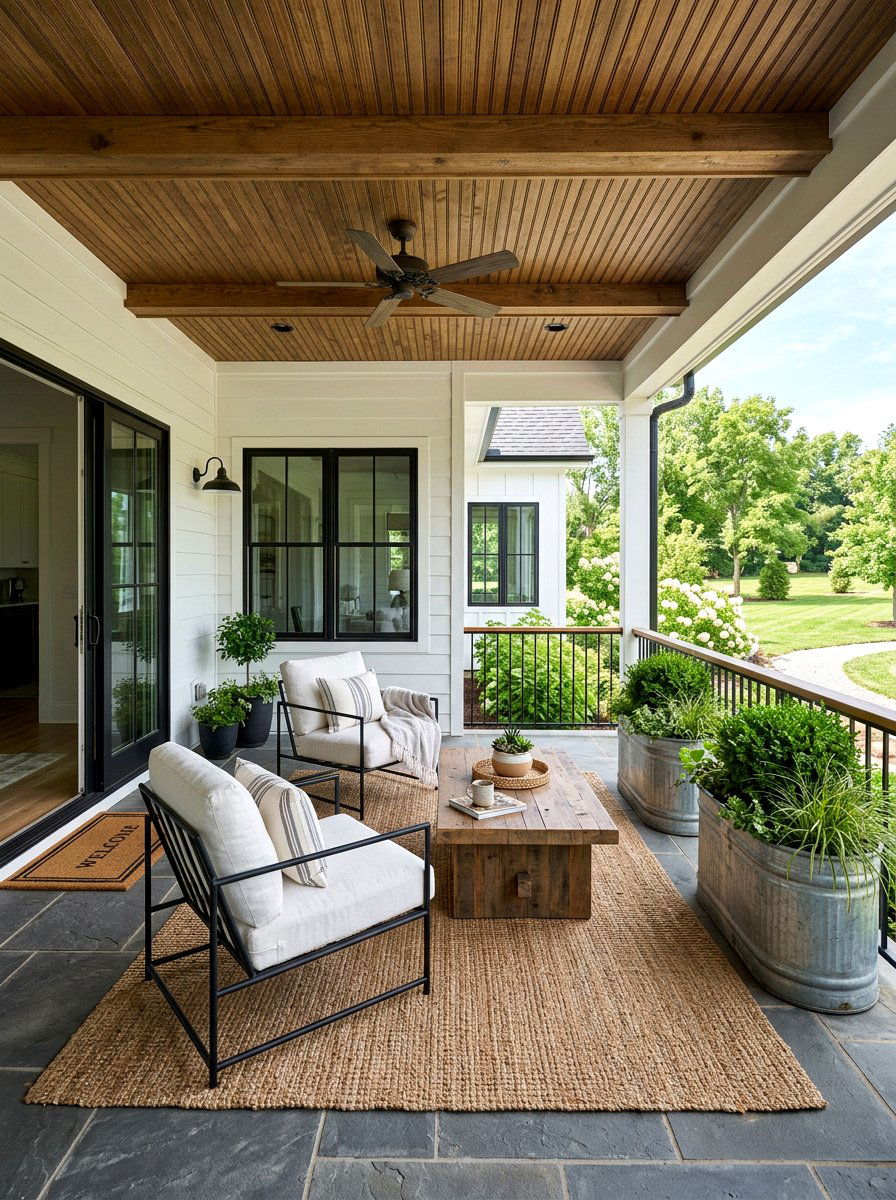 Modern Farmhouse Back Porch - 25 Back Porch Spring Decor Ideas