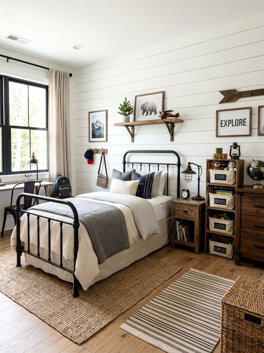 Modern Farmhouse Boys Room - 25 Spring Boy Room Decor Ideas