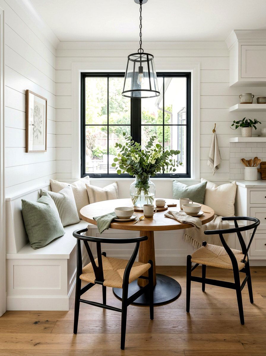 Modern Farmhouse Breakfast Nook - 25 Spring Breakfast Nook Decor Ideas
