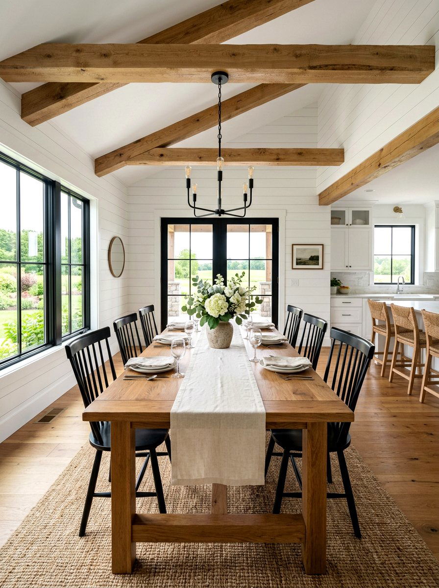 Modern Farmhouse Dining Room - 25 Spring Airbnb Decor Ideas