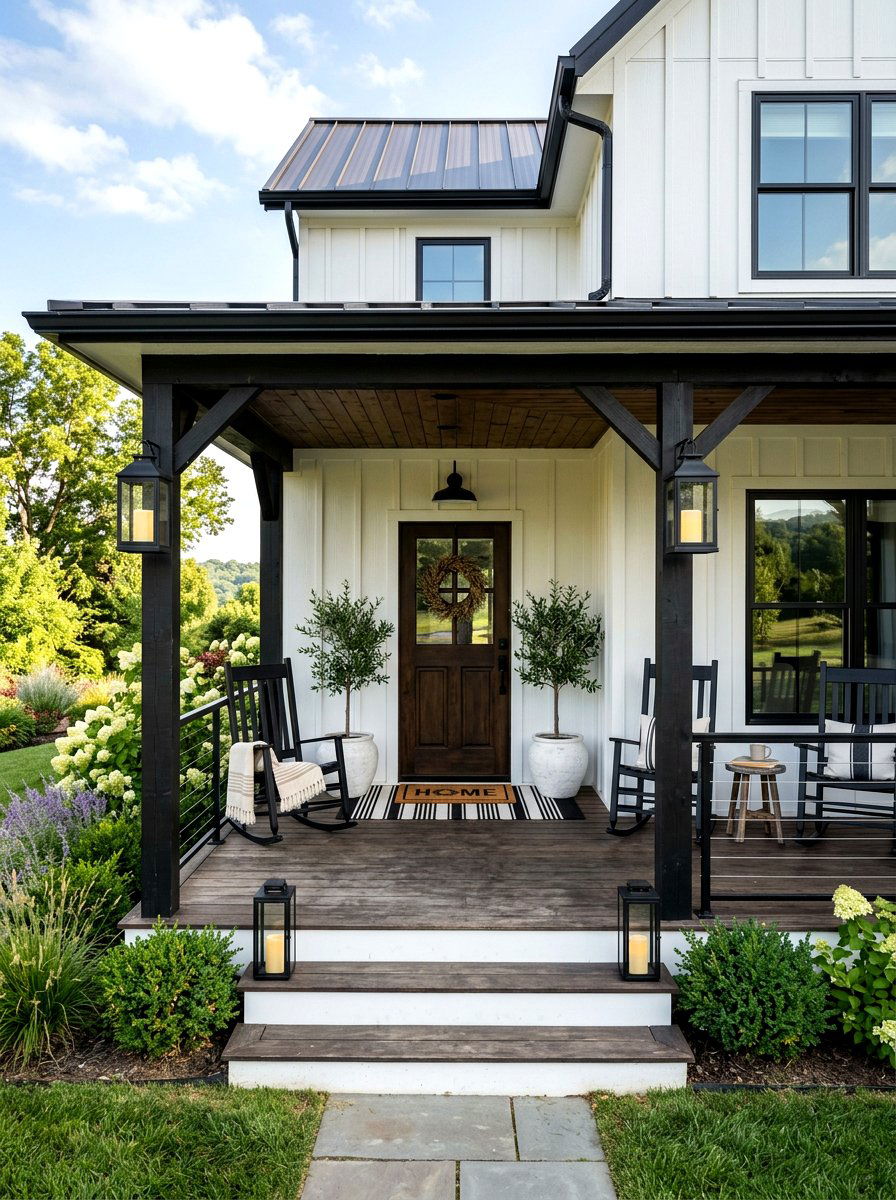 Modern Farmhouse Front Porch - 25 Spring Front Porch Decor Ideas