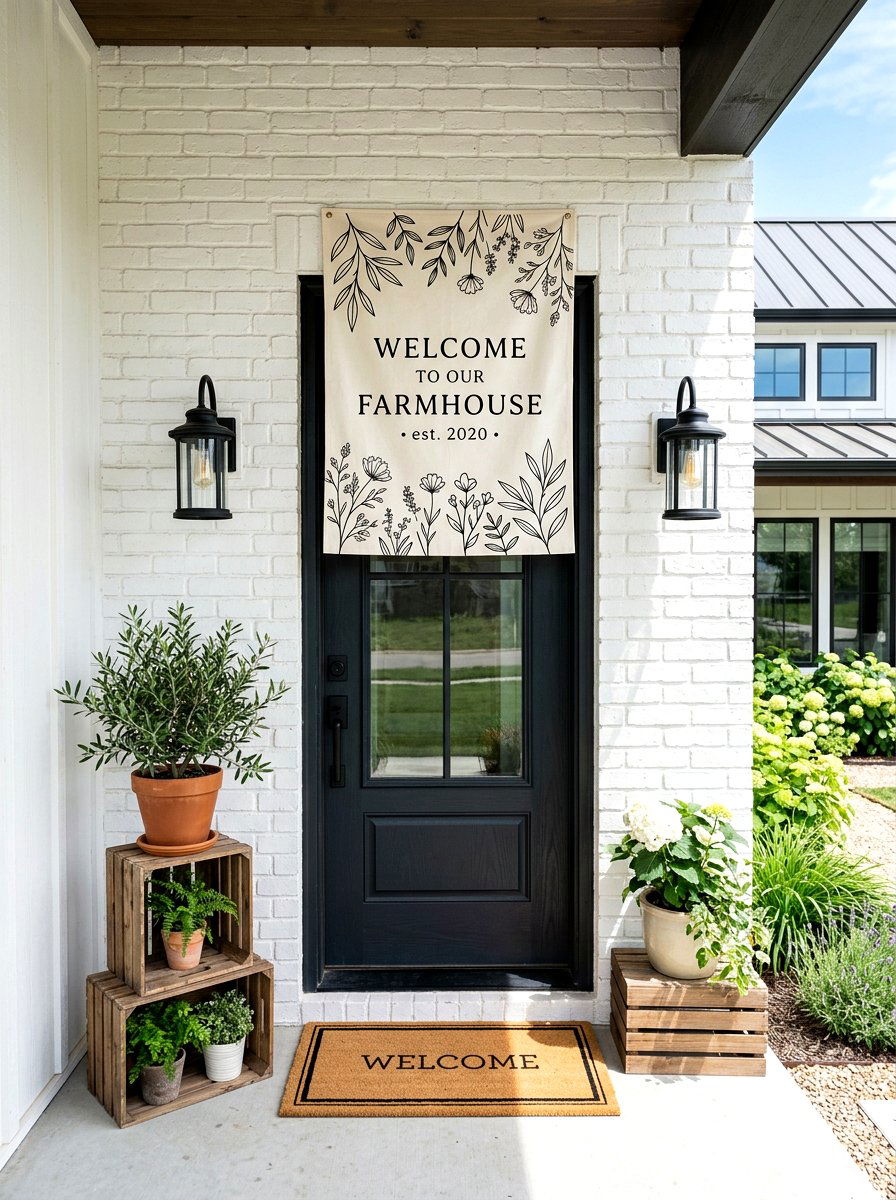 Modern Farmhouse Outdoor Banner - 25 Spring Outdoor Banner Ideas