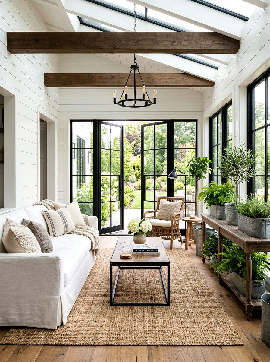 Modern Farmhouse Sunroom - 25 Spring Enclosed Porch Decor Ideas