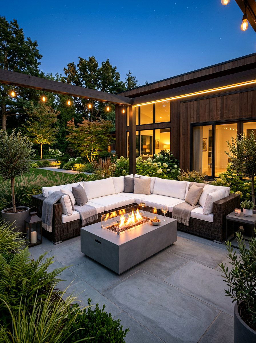 Modern Fire Pit Terrace - 25 Spring Rooftop Decor Ideas
