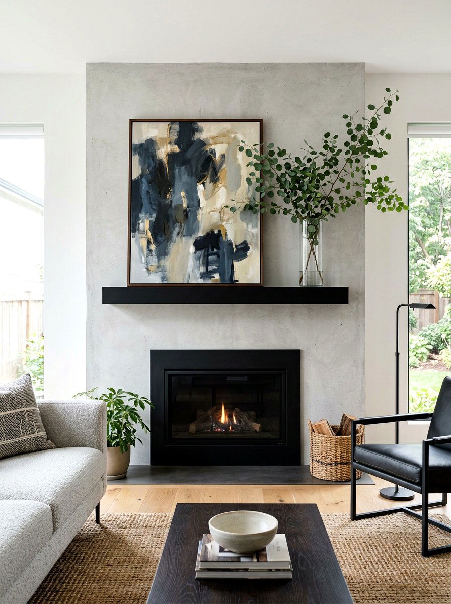 Modern Floating Shelf Styling - 25 Spring Fireplace Decor Ideas