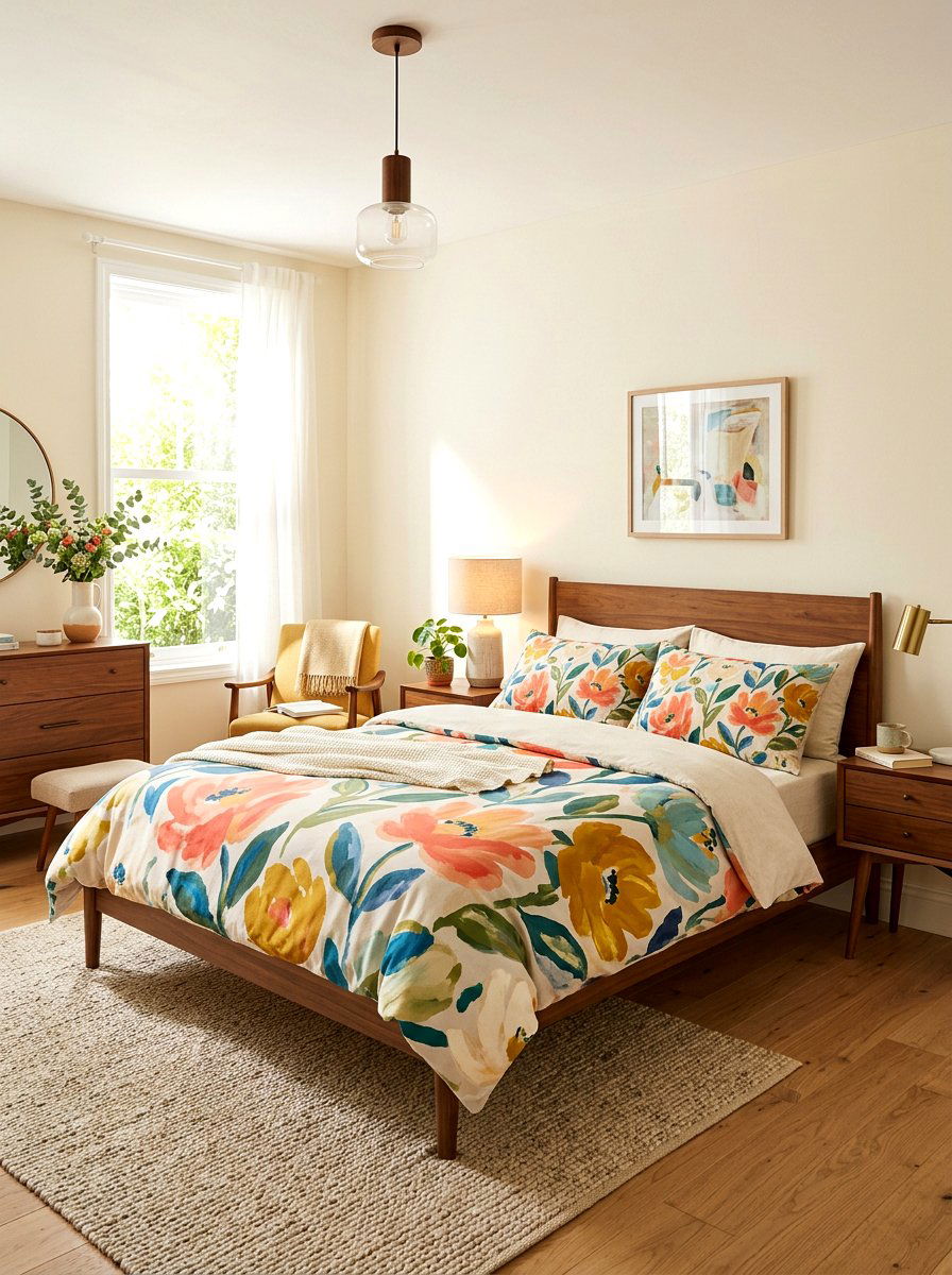 Modern Floral Bedding - 25 Spring Abstract Floral Decor Ideas