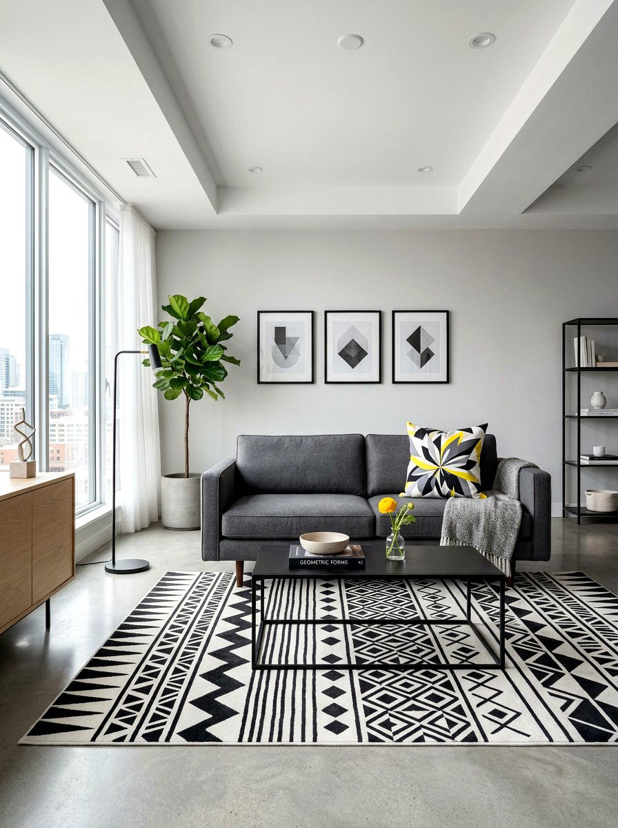 Modern Geometric Floral Pillow - 25 Spring Embroidered Pillow Ideas