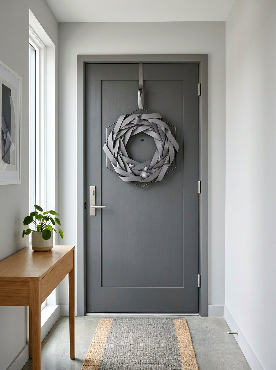 Modern Geometric Ribbon Wreath - 25 Spring Ribbon Wreath Ideas