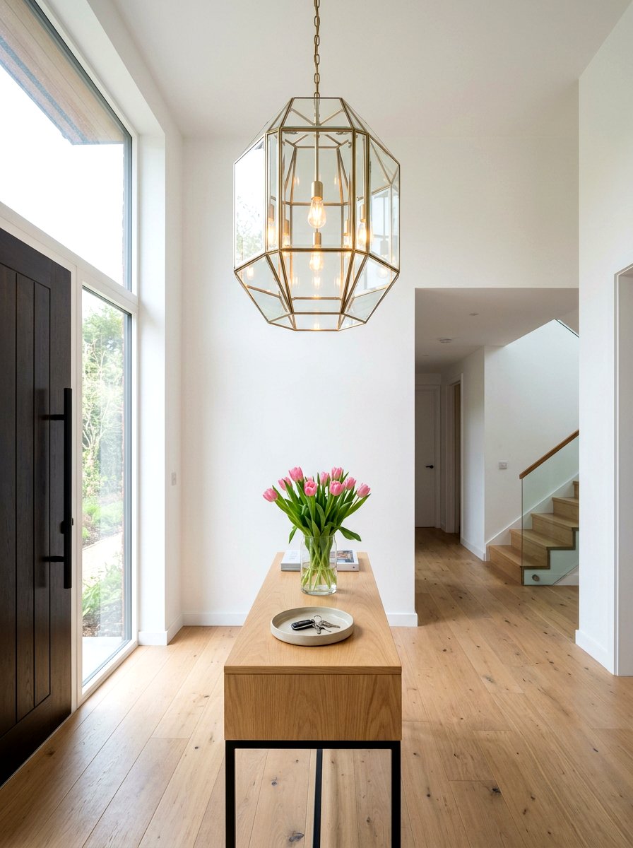 Modern Glass Entryway Light - 25 Spring Foyer Chandelier Ideas