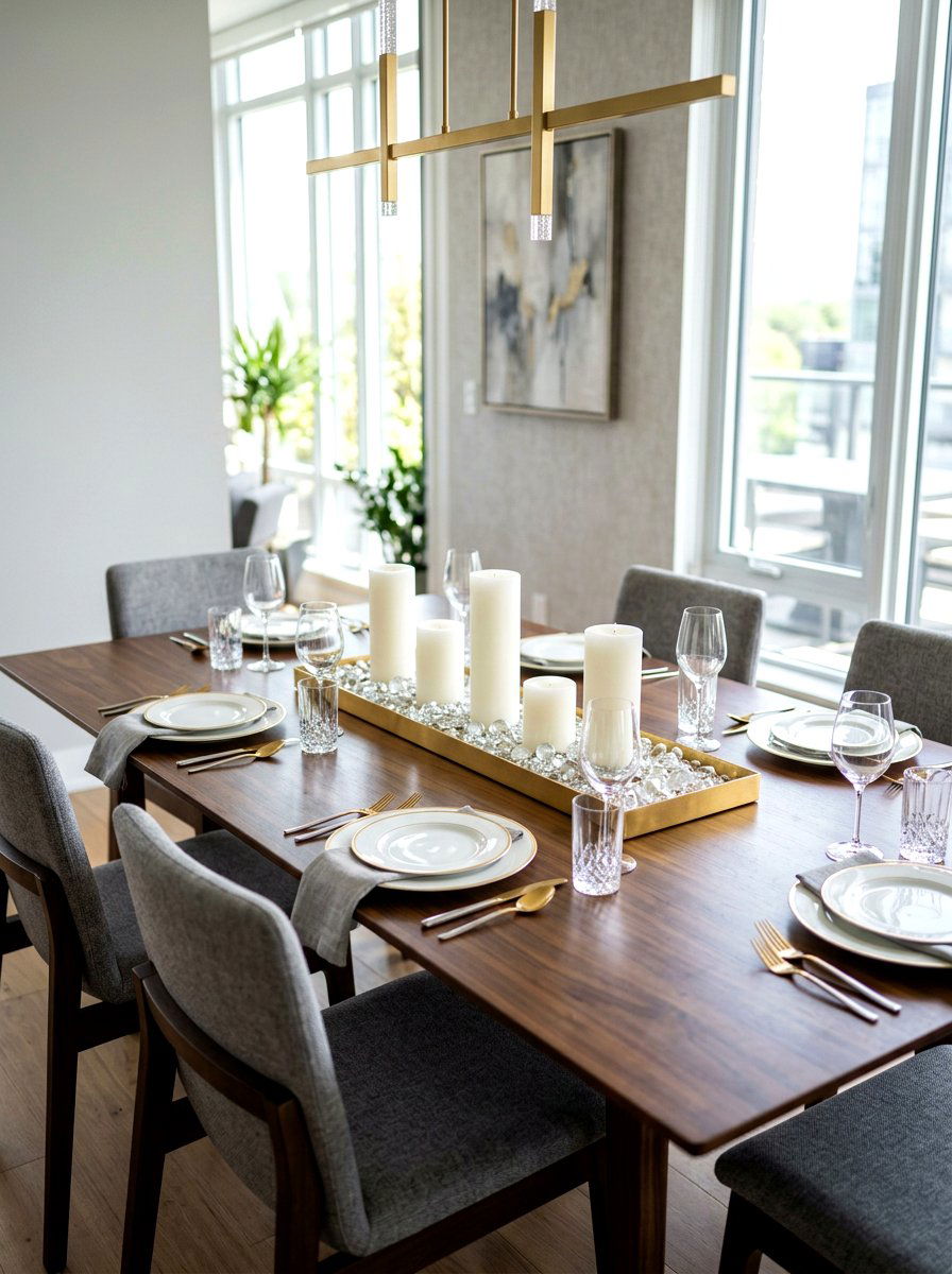 Modern Gold Tray With Candles - 25 Spring Serving Tray Ideas