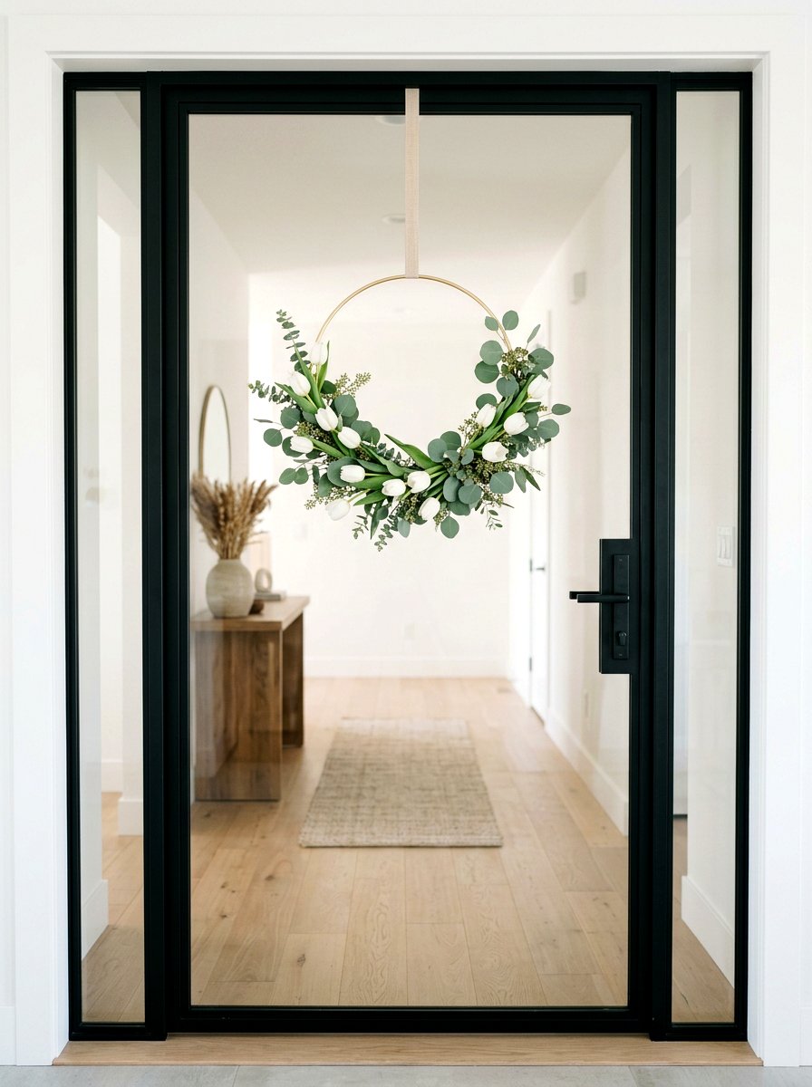 Modern Hoop Tulip Wreath - 25 Spring Tulip Wreath Ideas