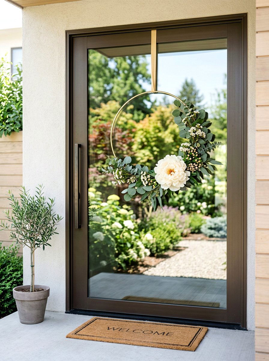 Modern Hoop Wreath - 25 Spring Wreath Ideas for Front Door