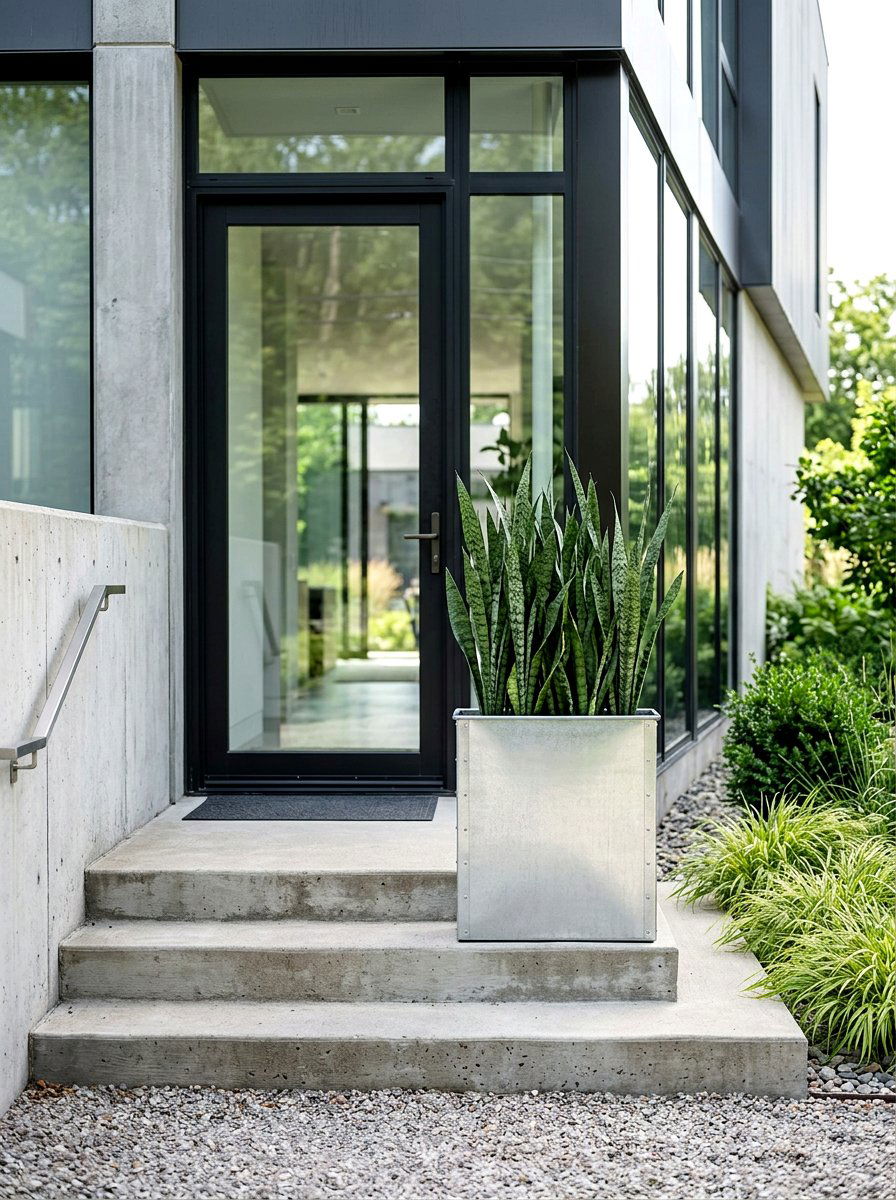 Modern Industrial Planter - 25 Spring Galvanized Tub Planter Ideas