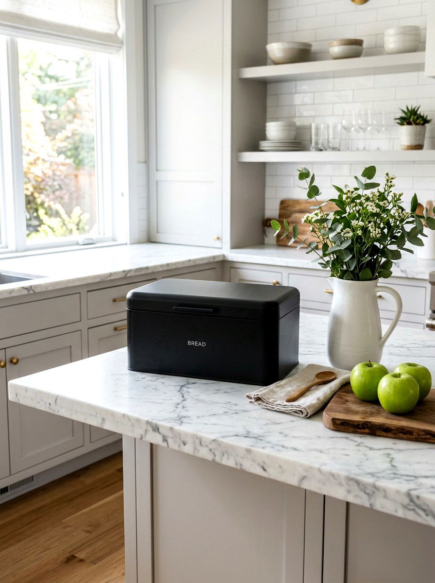 Modern Matte Black Bread Box - 25 Spring Bread Box Decor Ideas