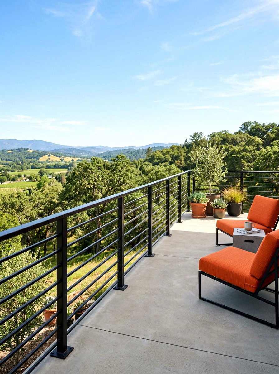 Modern Metal Railing - 25 Spring Deck Railing Decor Ideas