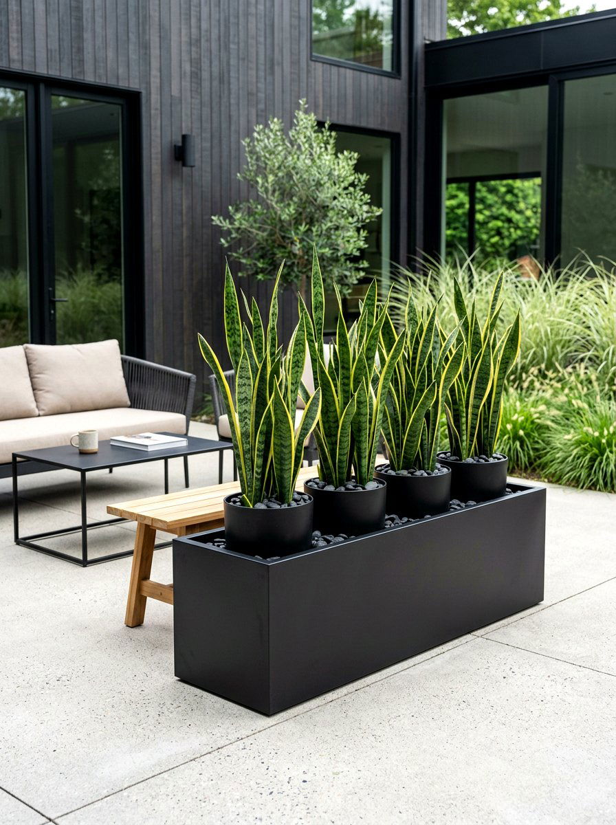 Modern Minimalist Black Planter - 25 Spring Garden Planter Ideas