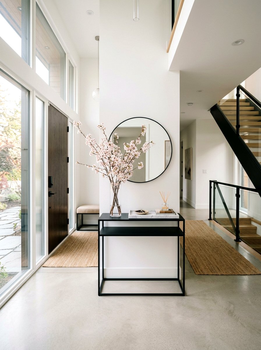 Modern Minimalist Foyer - 25 Spring Foyer Table Decor Ideas