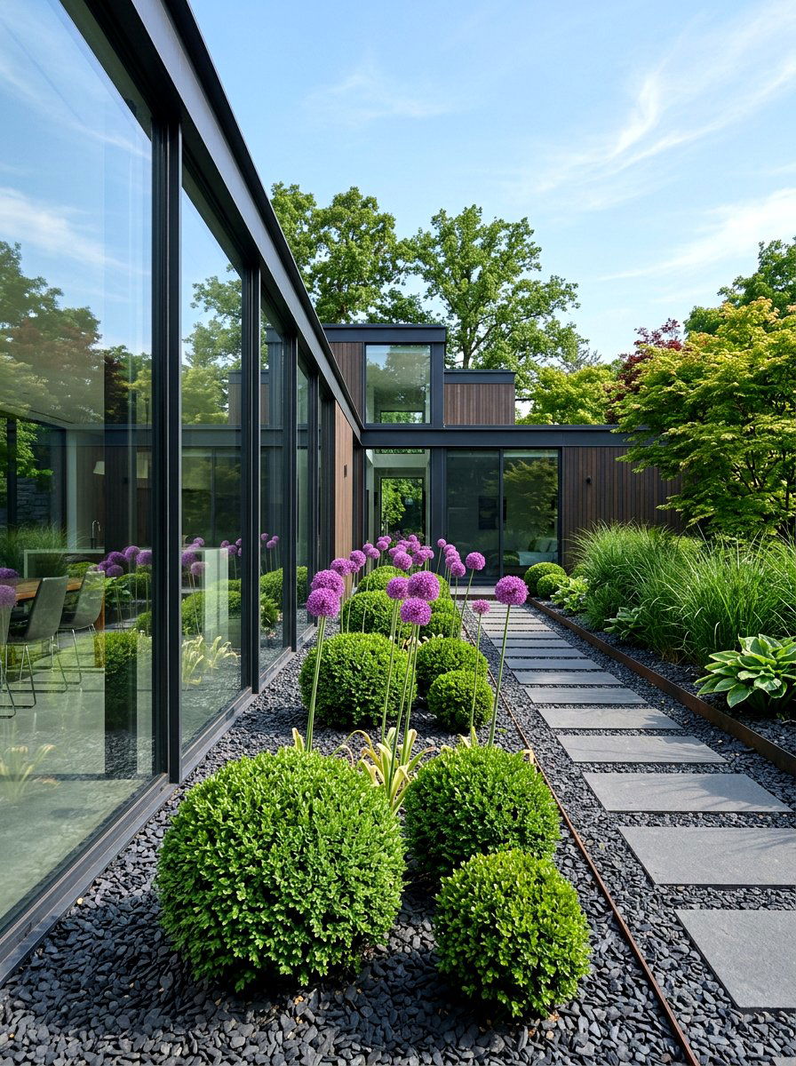 Modern Minimalist Garden - 25 Spring Flower Bed Ideas