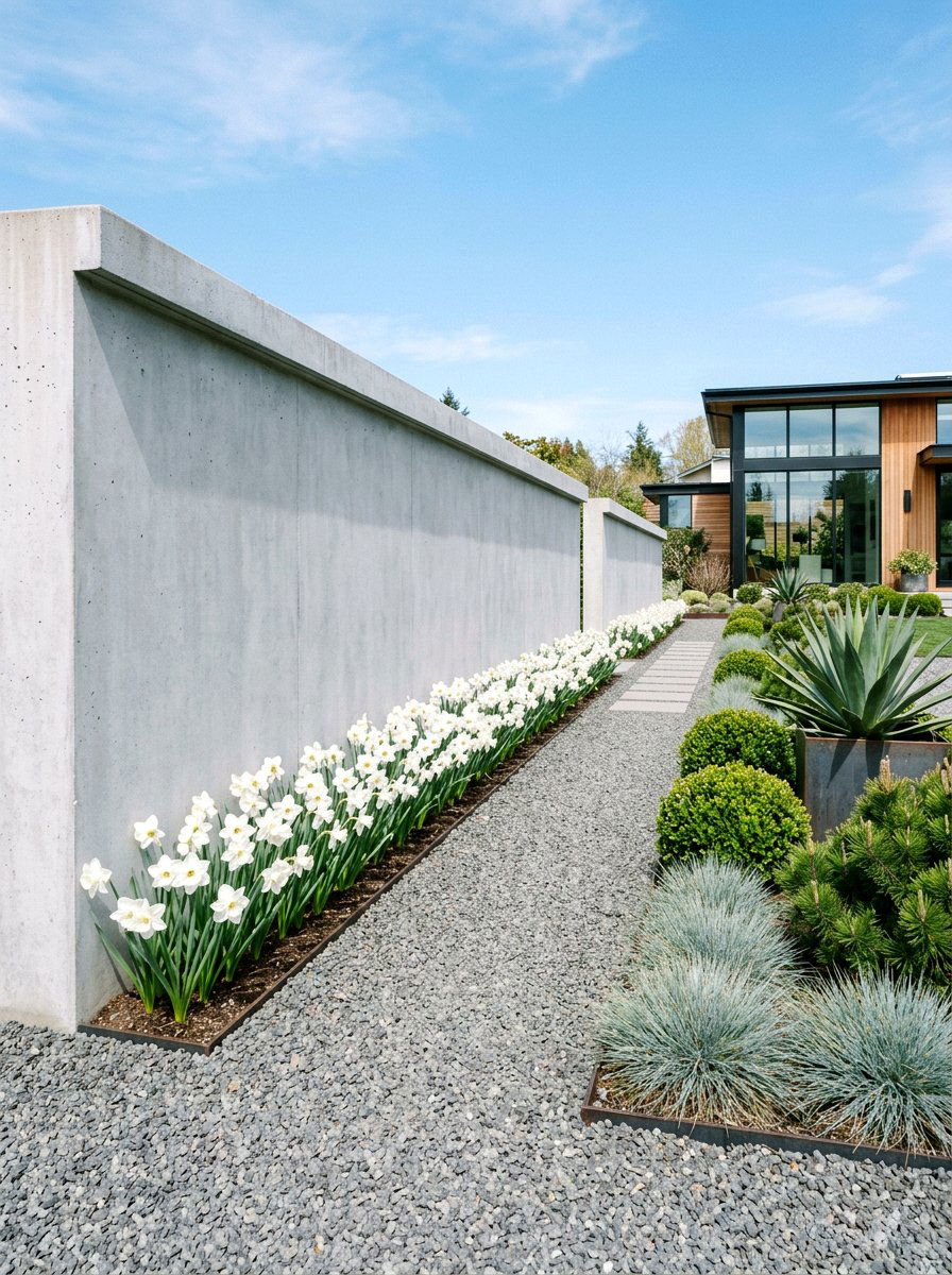 Modern Minimalist Garden - 25 Spring Daffodil Garden Ideas