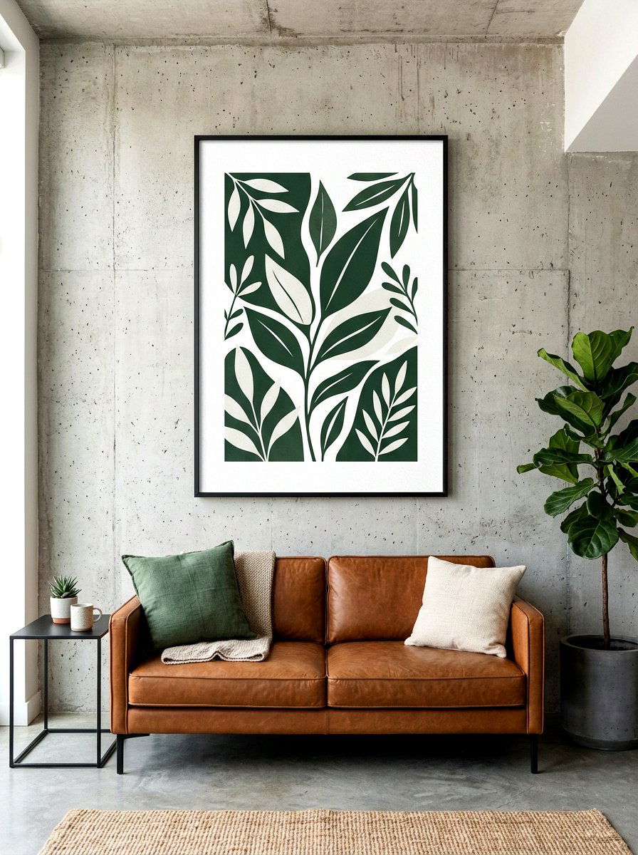 Modern Minimalist Leaf Art - 25 Spring Printable Art Ideas