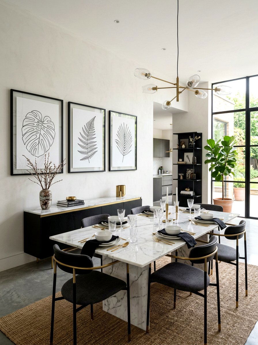 Modern Minimalist Line Art - 25 Spring Dining Room Wall Decor Ideas