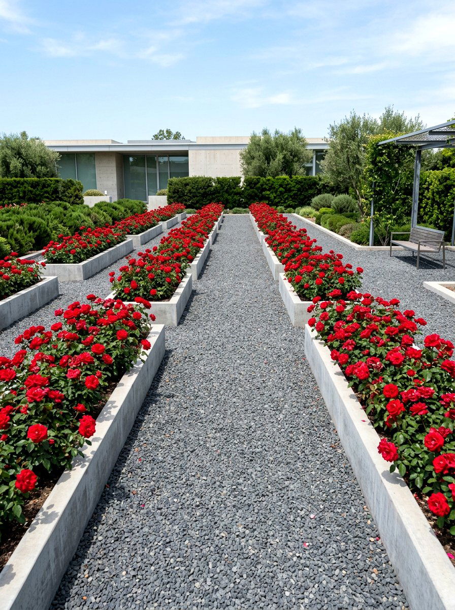 Modern Minimalist Rose Garden - 25 Spring Rose Garden Ideas