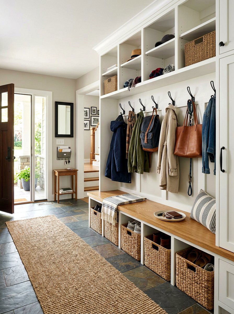 Modern Mudroom Organization - 25 Spring Home Refresh Ideas