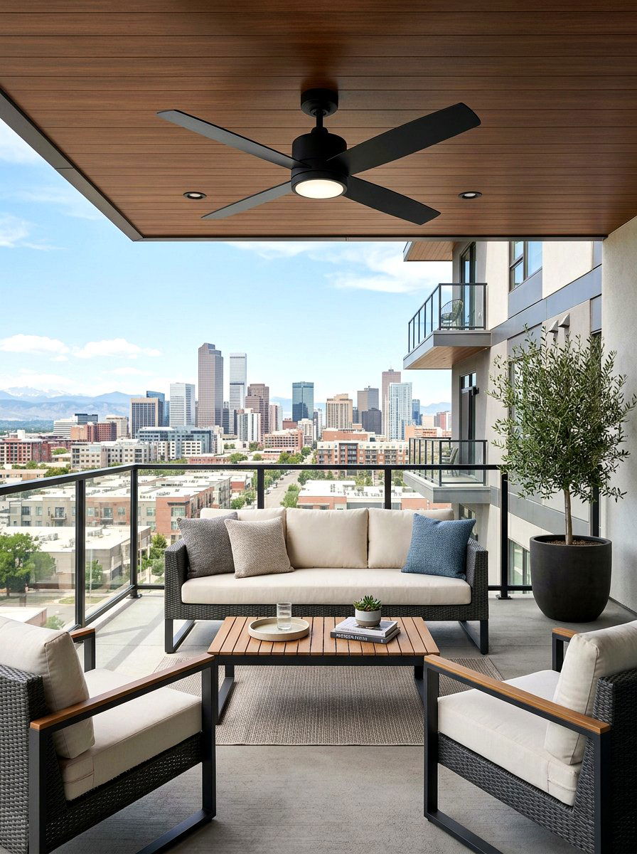 Modern Outdoor Fan - 25 Spring Porch Ceiling Decor Ideas