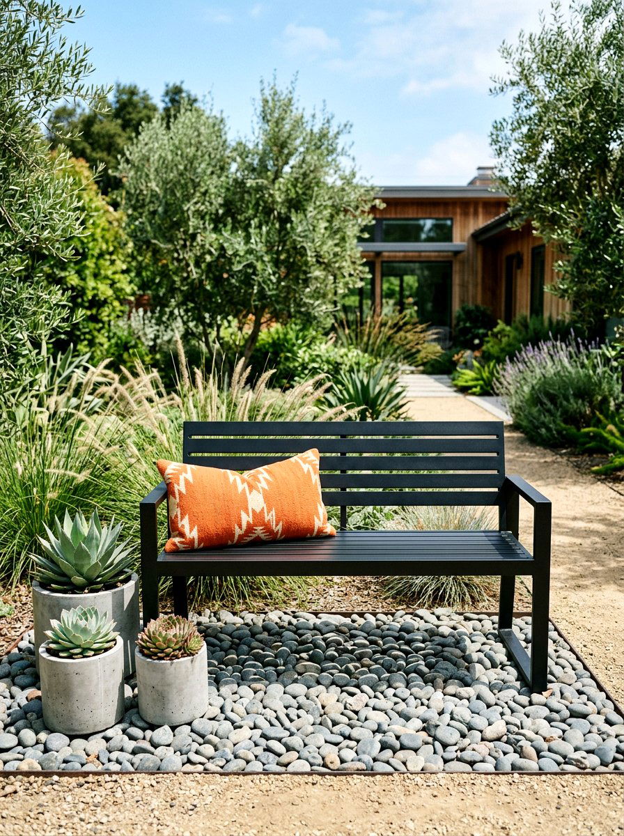 Modern Outdoor Metal Bench - 25 Spring Outdoor Bench Decor Ideas