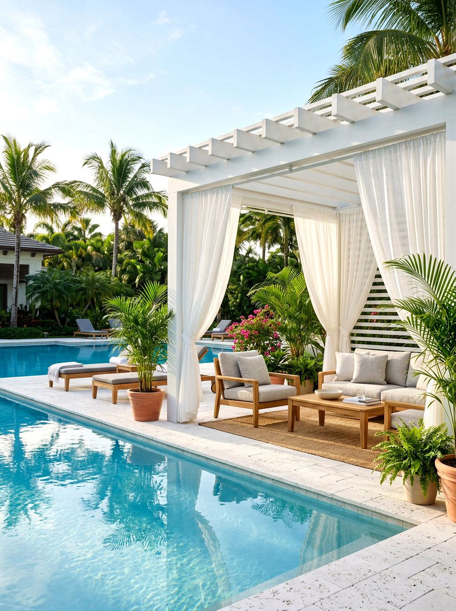 Modern Pool Cabana - 25 Spring Poolside Decor Ideas