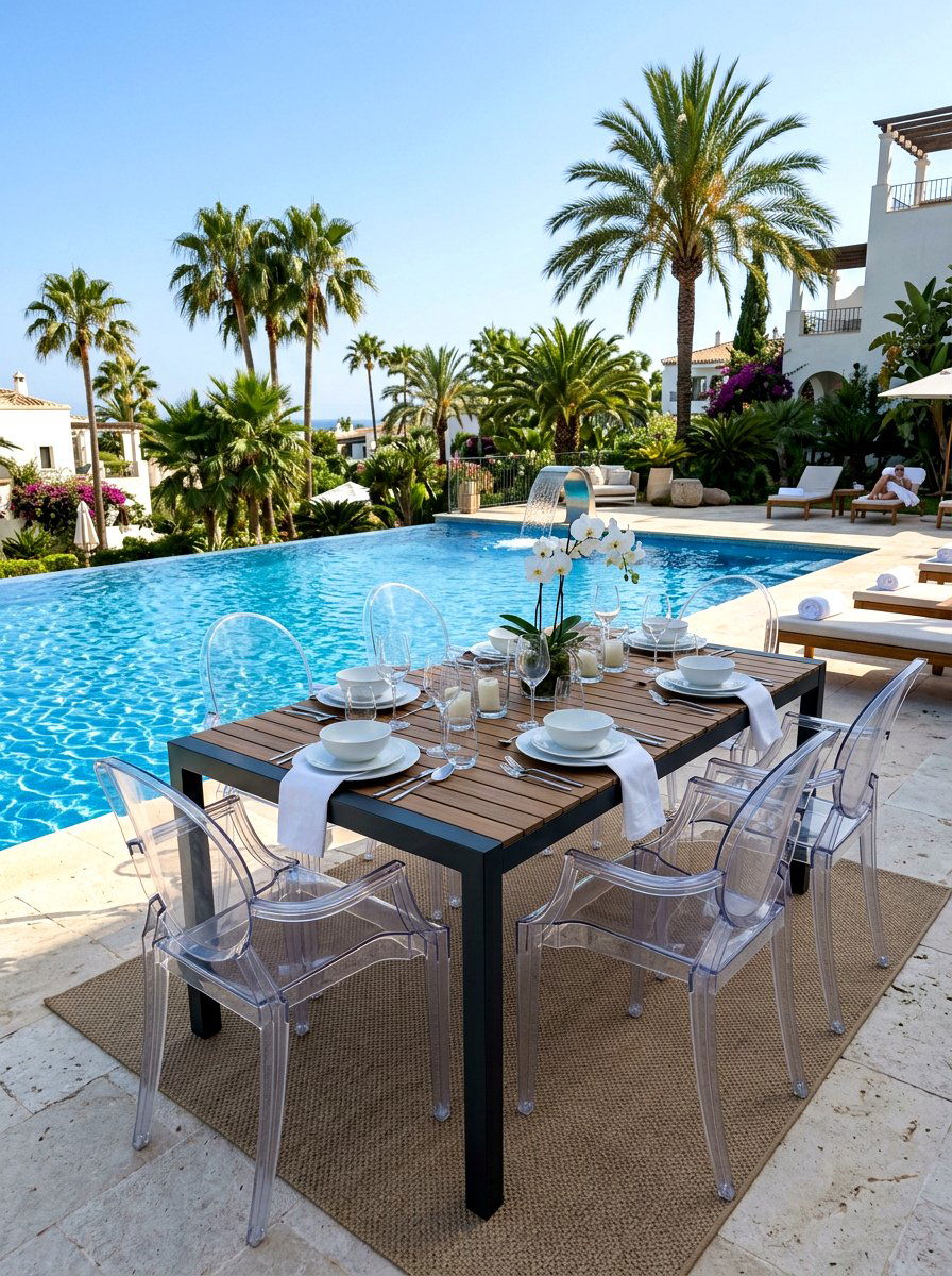 Modern Poolside Dining - 25 Spring Al Fresco Dining Ideas