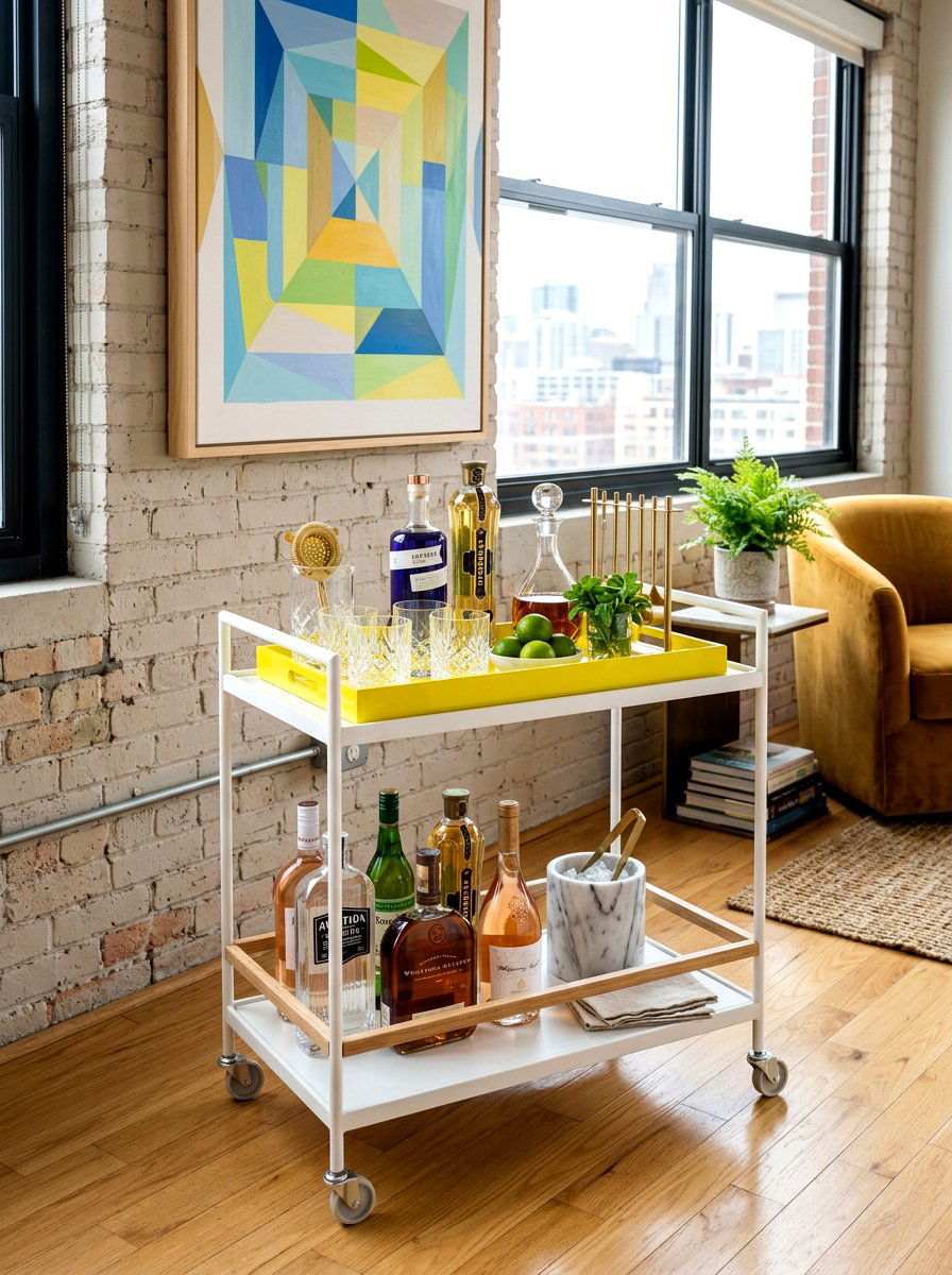 Modern Spring Bar Cart - 25 Spring Bar Cart Styling Ideas