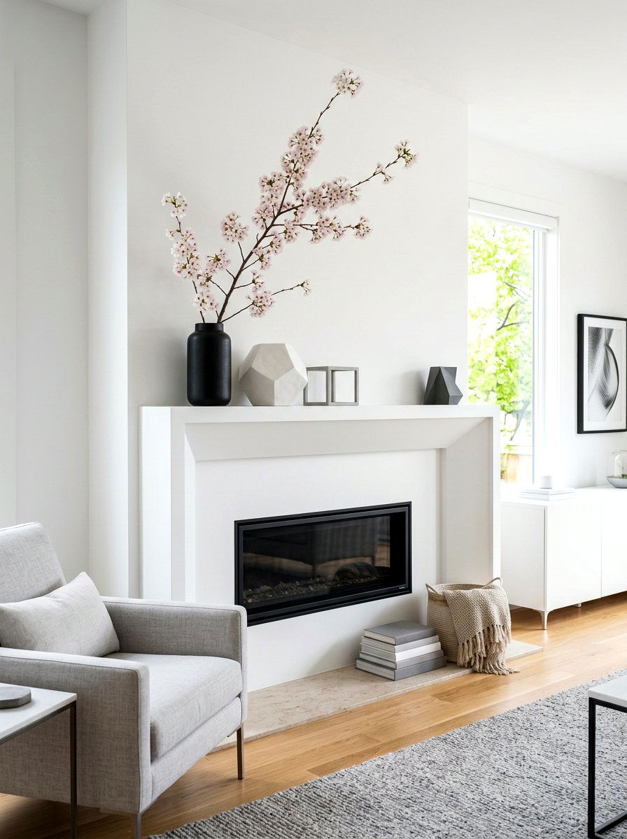 Modern Spring Mantel - 25 Spring Mantel Styling Ideas